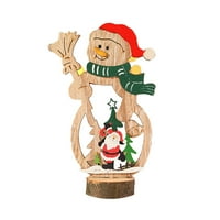 Drveni ukras zanata Xmas Ornamenti Santa Božićni stol Snjegović zabava i visi