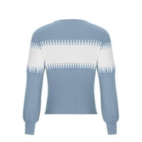 Clearsance Colock Block Soft Comfy dukseri Modni pleteni džemperi za žene Ležerne prilike za džujke