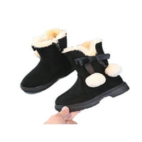 Avamo Child Casual Mid Calf Boot Side Zip Snow Boots School Neklizajuće Flaftne zimske cipele Crna 9c