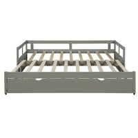 JS Proširenje dnevnim krevetom sa spoljnim, drvenim dnevnim krevetom sa spoljnim, sivim