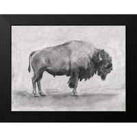 Scarvey, Emma Crni moderni uokvireni muzej umjetnički print pod nazivom - divlja bizona I