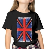 Britanska zastava tiskana majica Toddler kratki rukav ljetni slatki slobodno vrijeme Dječji majice Majice