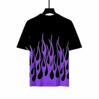 Muški atletski kratki rukav modni muški unisni dnevni majica 3D grafički grafički ispis plamen Ispis