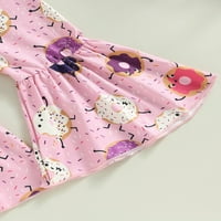 Peyakidsaa Kids Toddler Baby Girls Ljeto odijelo Postavlja kratki rukav O vrat + uzorak Ispis flared pantalone