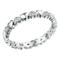 Yubnlvae Prstenovi pribor Creative Dame okrugli love ljubavni prsten nakit dijamanti KONFESESI na prstenima