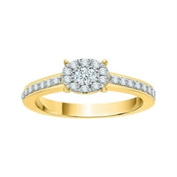 Diamond Halo Angažman prsten u 10k žutom zlatu