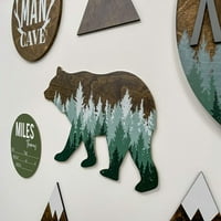 Zidni znak za šume, avanturistička šuma tema Wall Art DECTOR, planinska estetska borovo drvo ,, kućni