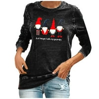 Seksi majice za žene, grafičke majice za žene V izrez T majice Žene Božićne žene Djed Mraz Santa Claus