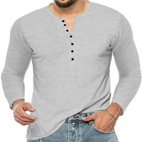Zodanni Muška majica Solid Color T majice Modni vrhovi Slim Fit Bluza Sport Basic Tee Deee Grey S