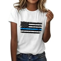 Kpoplk Plus Veličina američke košulje za zastavu Žene 4. jula Tee majica USA Stars Stripes Majica Patriotske
