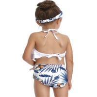 Porodični kupaći kupaći kostimi postavljeni majka kćer halter ruffle bikini kupaći kostimi