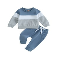 Gwiyeopda Baby Boys Outfit Set kontrastna boja dugih rukava i hlače TrackSuits