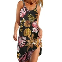XYSAQA haljina Ljetne haljine Ženska modna seksi slatka crtani crtani print hem labav plaža haljina