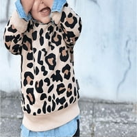 Dojenčad djevojčica zimske proljeće o vratu Leopard dugih rukava Ispis pamučne pulover dukseri