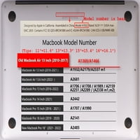 Kaishek Hard Case Cover kompatibilan sa Macbook Air S sa ne mrežnicom Neopl Ne-USB-C + crni poklopac