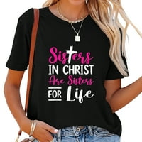 Christian Jesus Biblijske sestre u Kristu su sestra Bold Graphic Tee za žene, moderan ljetni vrh sa kratkim rukavima