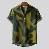 HHEI_K Muški posteljina etnička kratka rukava Ležerne prilike za ispis Havajska majica Majice majice