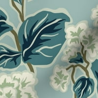 Minky tkanina od dvorišta - Seoska kuća cvjetna plava botanica tradicionalna tranzicijska vikendica