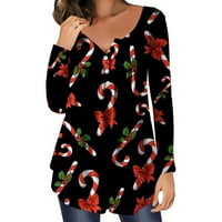 Prodaja Ženska plesova majica V-izrez Božićni grafički grafički print kratki rukav Ležerne prilike lijepe