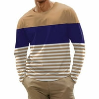 Voss muns modni casual sportski prugasti šivanje digitalni tisak okrugli vrat majica dugih rukava vrh