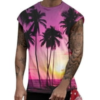 Muškarci Thirts Ležerne prilike place Havajski Boho tiskani majice bez rukava Cool Workshion T-majice