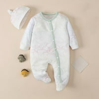 Dojenče novorođenče Dječak s dugim rukavima ROMper unise odijelo za bebe Hat + kompjutska odjeća set