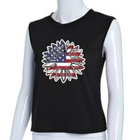 Američki zastava Grafički tenkovi žene Patriotske košulje USA zastava Stars Stripes Graphic bez rukava