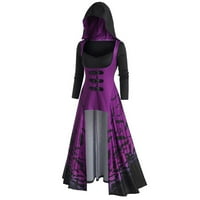 Juebong ženski srednjovjekovni ogrtački haljinski haljina dugi kapuljač ogrtač Halloween Cosplay odjeća