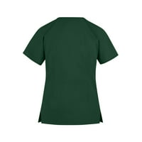 Ženske vrhove Crew Crw COLOR Bluza Labavi žene Ljetne majice kratkih rukava Zelena s
