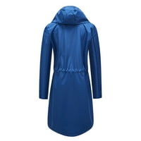 Ležerna kišna jakna za žene - čvrsta jakna za kišu na otvorenom jakne Vodootporni kapuljač kapuljača,