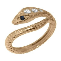 Britanci napravio je 10k ružinski zlatni prirodni dijamant i safir ženski zaručni prsten - veličine