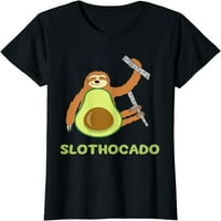Smiješan Sloth avokado Slothocado Joke Quote Meme ilustracija Majica za žene Kratki rukovi za zabave Crna Tee