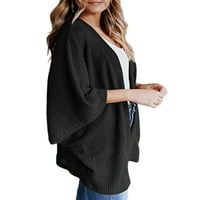 Zodanni Žene Cardigani Otvoreno prednji kardigan džemper Kimono Outerwear Casual Dumets Winter Black