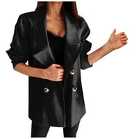 Ženske ležerne jakne za blejzer dugmad dugih rukava Otvoreni prednji radni kaputi Kaputi Trendi solidne