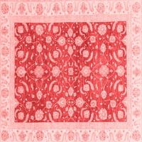 Ahgly Company Machine Persible Površina Trgovine orijentalne crvene tradicionalne prostirke, 7 'kvadrat