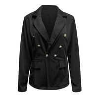 Žene ležerne jakne za blejzer dugi rukavi otvori prednji radni kaputi Elegantna čvrstoća u boji Lagana