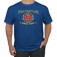 Vatrogasci Kick Ash Courage Rescue poštuju Americana American Pride Muška grafička majica, Kraljevska,