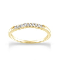 Carat okrugli rez bijeli prirodni dijamantni angažman vjenčani prsten za vjenčanje u 14K žutom zlatnom