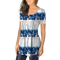 Pedort Plus veličine vrhova za žene kratki rukav CATC majica kratkih rukava labava majica plava, 2xl