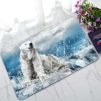 Bijeli polarni medvjed lovac na ledu u vodi kapi za docre Dekor podne prostirke prostirke Vrata veličine