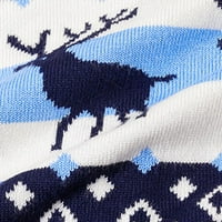 GyratedReam Toddler Dječak Dječak Božićni džemper pleteni pulover Xmas Reindeer Elk Snowman crtani topli crewneck duksevi vrhovi, veličine 3 godine
