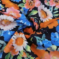 Drvena haljina bez rukava bez rukava V-izrez plava narančasto chrysanthemum tanka haljina kaiševa Ležerne