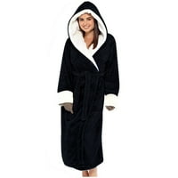 Pidžama za žene ahomtoey unise zimskim ženama produženi plišani šal ogrtač s kaputama s dugim rukavima