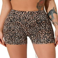 Žene Activewear Sports Hotsas High Stretch Leopard Print Hotcres sa džepom za telefon MULTICOLOR M