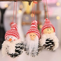 Set Merry Božić Santa Claus Snowman Baby Toy Doll Pine Cone Tree Xmas Viseći privjesak Poklon Domaći