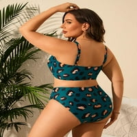 Singeal ženske plus veličine kupaći kupališta Leopard print prsten visokog struka bikinija