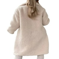 Grianlook zimska jakna za toplu flišu za žene Dugmas Loose Fuzzy Coats Ret Car Cardigani Otiska odjeća