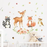 Šumske životinje Zidne naljepnice Dekorativne naljepnice Jelene vjeverice Cvijeće ptice zidni dekor