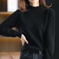 Zrbywb moda Jednostavni džemperi Nova polovina vizina kovrana pletena džemper žena ženska jesen i zimsko