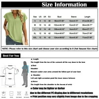 Bluze za žene modne pune boje casual kratkih rukava šivanje V-izreznih majica na vrhu xl